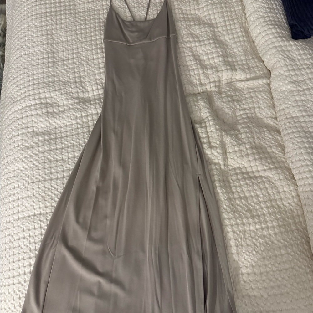 Aritzia Gray Sleeveless Spaghetti Strap Sundress